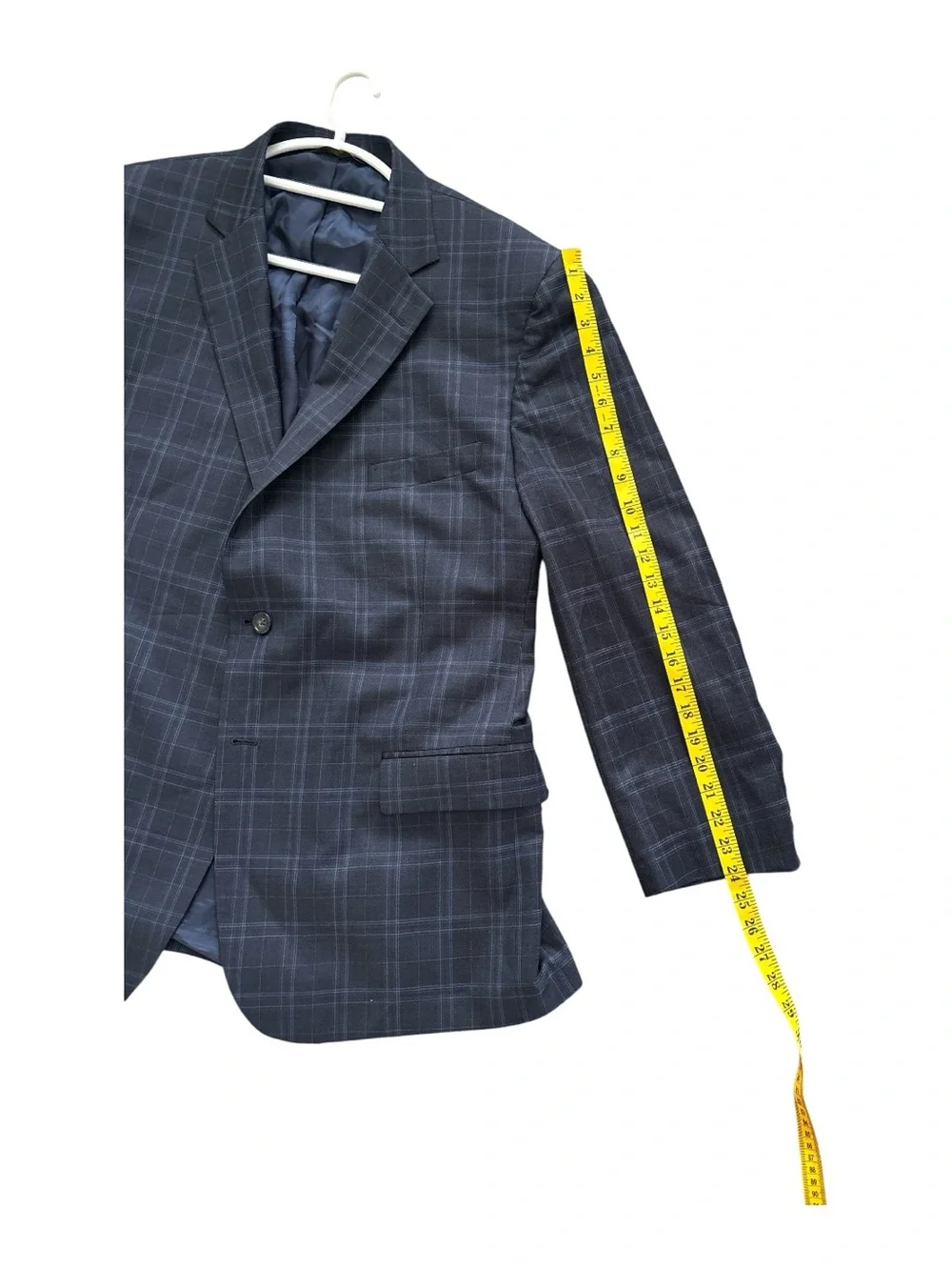 Brooks Brothers Blue on Navy Windowpane Plaid Blazer Sport Coat 2 Button 48